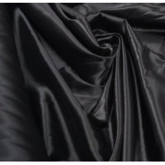 Cetim Charmeusse c/ Lycra Liso Preto - Comprimento 1 m x Largura 1,47 m