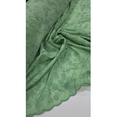 Layse Bordada Verde Malva Modelo I06 - Comprimento 4 m x Largura 1,30 m