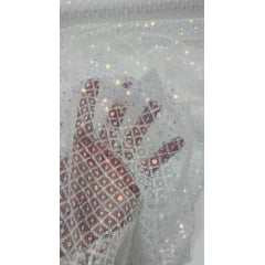 Paetê Bordado Sofia Branco  Holográfico - Comprimento 1 m x Largura 1,60 m - Cópia (1)
