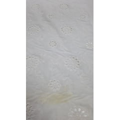Layse Bordada Griff Off White 100% algodão COM MANCHA - Comprimento 1,70 m x Largura 1,40 m