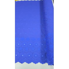 Layse em Linho Trovata Barrado Azul Royal ST100 - Comprimento 2 m x Largura 1,30 m