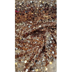 Paetê Bordado Montreal Rosê Gold - Comprimento 1 m x Largura 1,30 m