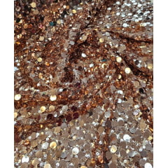 Paetê Bordado Montreal Rosê Gold - Comprimento 1 m x Largura 1,30 m