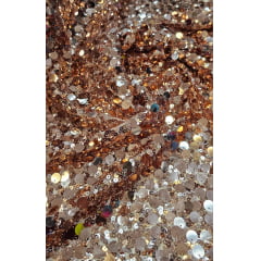 Paetê Bordado Montreal Rosê Gold - Comprimento 1 m x Largura 1,30 m