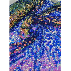 Paetê Bordado Metalic Holográfico - Comprimento 0,50 cm x Largura 1,40 m