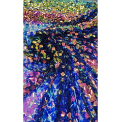 Paetê Bordado Metalic Holográfico - Comprimento 0,50 cm x Largura 1,40 m