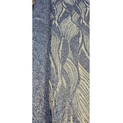 Tule Bordado com Paetês Wave Azul Serenity - Comprimento 1 m x Largura 1,50 m
