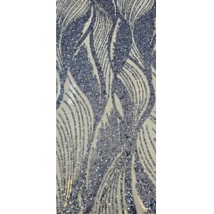 Tule Bordado com Paetês Wave Azul Serenity - Comprimento 1 m x Largura 1,50 m