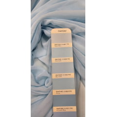 Mousseline Lisa Toque de Seda Azul Bebê COM MACHAS - Comprimento 1,50 m x Largura 1,45 m