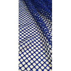 Tela Arrastão Azul Royal com Pedrarias Azul - Comprimento 0,90 cm x Largura 1,30 m