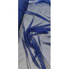 Tela Arrastão Azul Royal com Pedrarias Azul - Comprimento 0,90 cm x Largura 1,30 m