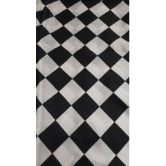 Cetim Losangos Preto e Branco - Comprimento 2 m x Largura 1,47 m