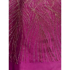 Tule Fúcsia Diamond Pink  Modelo LYD090  - Comprimento 0,40 cm x Largura 1,45 m