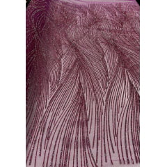 Tule Fúcsia Diamond Pink  Modelo LYD090  - Comprimento 0,40 cm x Largura 1,45 m