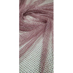 Tela Arrastão Rosê com Pedrarias Rosê - Comprimento 0,90 cm x Largura 1,30 m Tela Arrastão Rosê com Pedrarias Rosê - Comprimento 0,90 cm x Largura 1,30 m