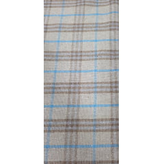 Tipo Linho Rústico Xadrez Fio Tinto Azul com Areia - Comprimento 0,65 cm x Largura 1,45 m