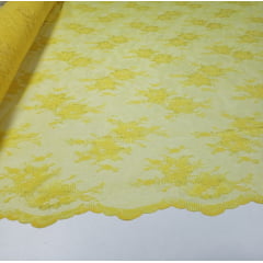 Renda Francêsa Tipo Chantily com Bico Amarelo - Comprimento 2,50 m x Largura 1,50 m