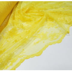 Renda Francêsa Tipo Chantily com Bico Amarelo - Comprimento 2,50 m x Largura 1,50 m