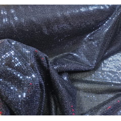 Lurex Bordado com Paetês Azul Marinho COM FIO PUXADO  - Comprimento 0,50 cm  x Largura 1,48 m