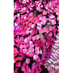 Paetê Bordado Metalic Pink Holográfico - Cumprimento 0,75 m x Largura 1,40 m 