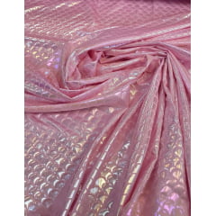 Malha Sereia Perolada Rosa - Comprimento 0,80 cm x Largura 1,50 m