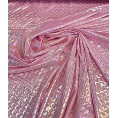 Malha Sereia Perolada Rosa - Comprimento 0,80 cm x Largura 1,50 m