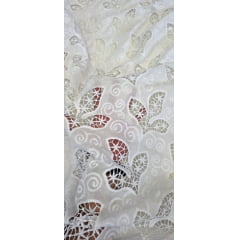 Layse Richelieu African Branco - Comprimento 0,85 cm x Largura 1,30 m