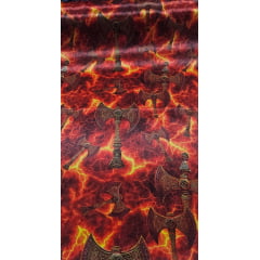 Cetim Estampado Digital Machados e Fogo - Comprimento 1 m x Largura 1,47 m 