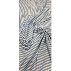 Viscose Premium Baw Listrado Azul e Branco COM DEFEITO NA BORDA - Comprimento 2 m x Largura 1,40 m