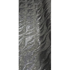 Renda Bordado com Paetê Monte Carlo Cinza Chumbo - Comprimento 0,90 cm x Largura 1,50 m 