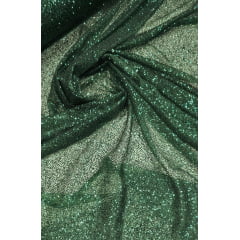 Tule com Glitter Verde Folha Pesado 02 - Comprimento 2 m x Largura 1,40 m