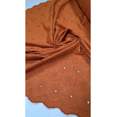 Layse em Linho Trovata Barrado Laranja Cenoura ST100  - Comprimento 2,50 m x Largura 1,30 m