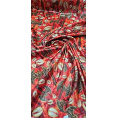 Cetim Estampado Digital Machados e Búzios - Comprimento1,40 m x Largura 1,47 m 