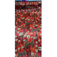 Cetim Estampado Digital Machados e Búzios - Comprimento1,40 m x Largura 1,47 m 