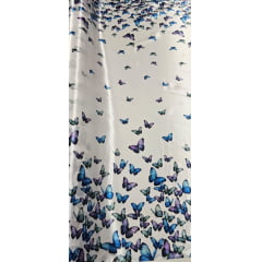 Cetim Estampado Digital Barrado Borboletas  - Comprimento 2 m x Largura 1,47 m