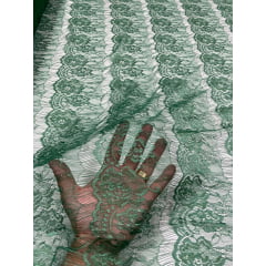Renda Tipo Chantilly Verde - Comprimento 5 m x Largura 1,47 m