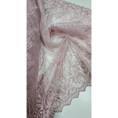 Tule Bordado com Glitter Rosê Modelo 33A - Comprimento 2,50 m x Largura 1,35 m