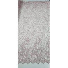 Tule Bordado com Glitter Rosê Modelo 33A - Comprimento 2,50 m x Largura 1,35 m
