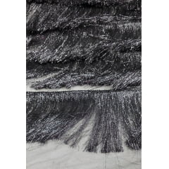 Tule com Franjas Metálicas Preto com Prata - Comprimento 1 m x Largura 1,70 m