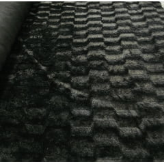 Pelúcia Premium Trabalhada Preto - Comprimento 1,60 m x Largura 1,60 m