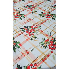 Oxford Estampado Natalino Fundo Branco - Comprimento 1 m x Largura 1,47 m