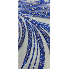 Tule com Glitter Diamond Azul Royal STLX - Comprimento 1,30 m x Largura 1,45 m Tule com Glitter Diamond Azul Royal STLX - Comprimento 1,30 m x Largura 1,45 m