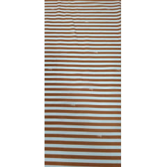 Viscose Premium Baw Listrado Branco e Terracota  - Comprimento 1,70 m x Largura 1,40 m