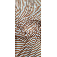 Viscose Premium Baw Listrado Branco e Terracota  - Comprimento 1,70 m x Largura 1,40 m