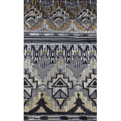 Tule com Paetê Bordado Étnico Dourado e Prata - Comprimento 3 m x Largura 1,35 m 