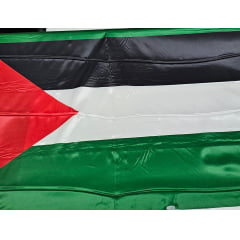 Cetim Bandeira da Palestina  COM MANCHA-Largura 1,47m x 0,90m Comprimento