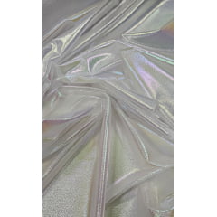 Lurex Creponado Holográfico Branco - Comprimento 0,60 cm x Largura 1,50 m