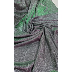 Malha Lurex Holográfica Preto, Pink e Verde Modelo 22064 - Comprimento 1,40 m x Largura 1,40 m
