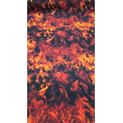 Crepe Georgete com Foil Digital Fogo - Comprimento 1,90 m x Largura 1,47 m