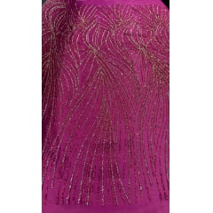 Tule Fúcsia Diamond Pink  Modelo LYD090  - Comprimento 0,60 cm x Largura 1,45 m